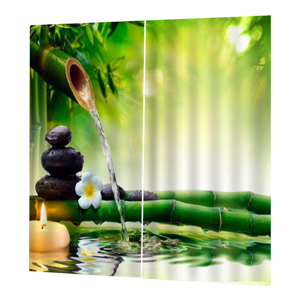 Charming Scenery Printed Window Curtains Drapes Water Drop