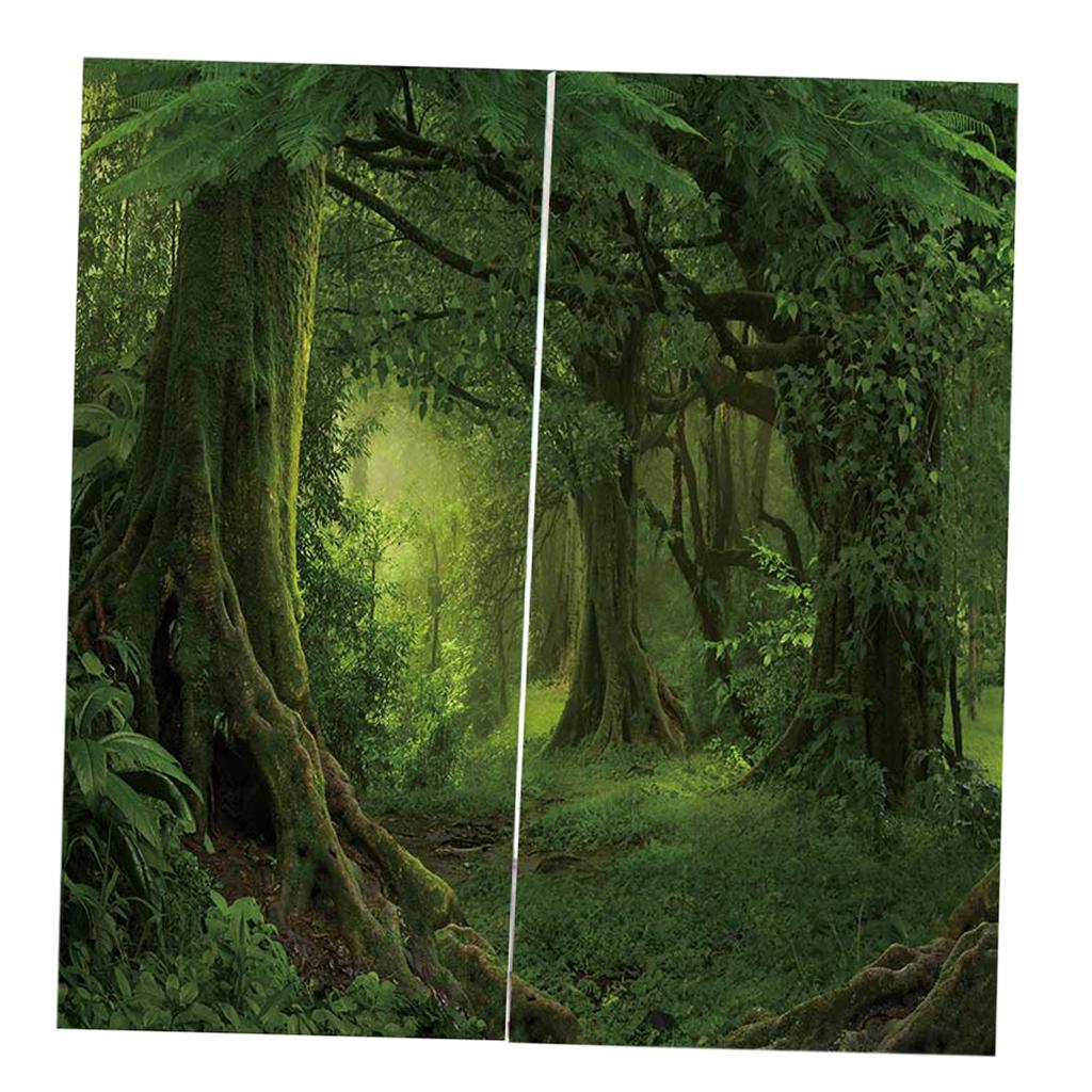 Charming Scenery Printed Window Curtains Drapes Silent Forest