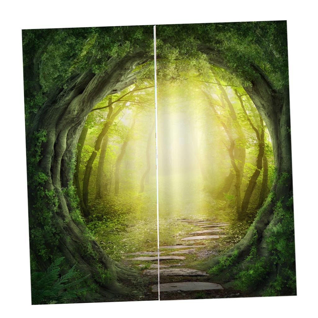 Charming Scenery Printed Window Curtains Drapes Rattan Trail