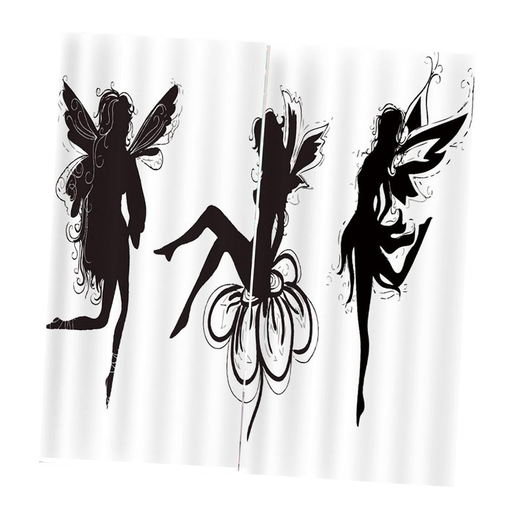 Set of 2 Panel Digital Photo Printing Blackout 3D Curtains Butterfly Fairy