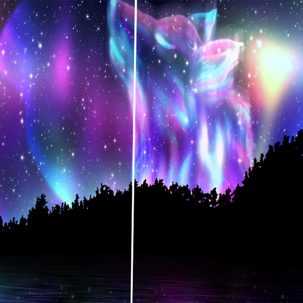 Set of 2 Panel Digital Photo Printing Blackout 3D Curtains Wolf