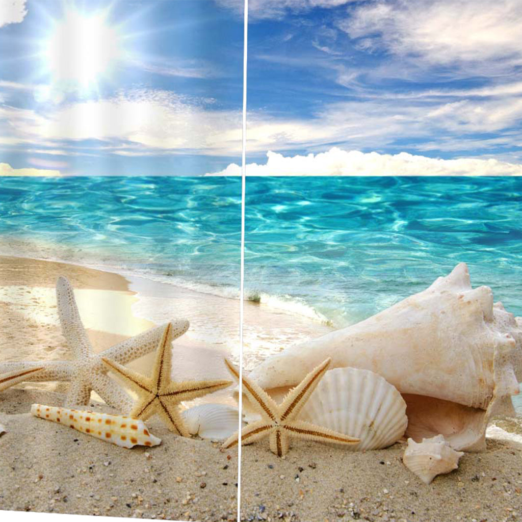2 Panels Digital Printing Blackout 3D Curtains Window Starfish