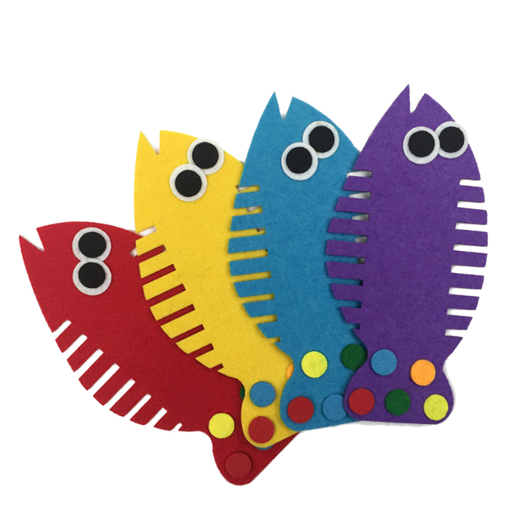 4 Piece Fun Montessori Threading Weave Fish Kids Toddler Early Education Toy