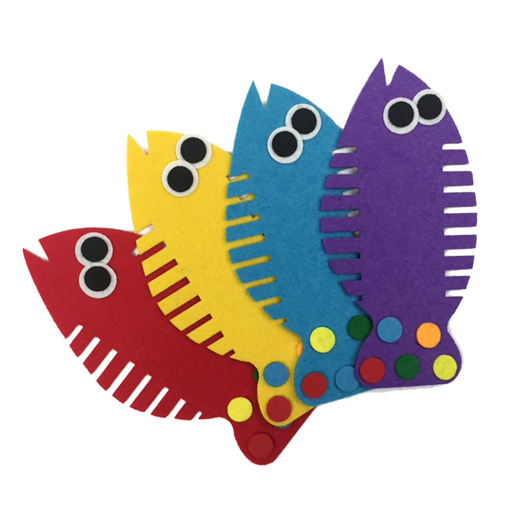 4 Piece Fun Montessori Threading Weave Fish Kids Toddler Early Education Toy