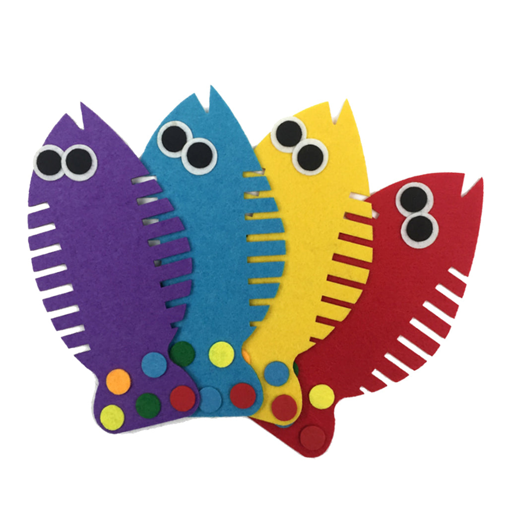 4 Piece Fun Montessori Threading Weave Fish Kids Toddler Early Education Toy