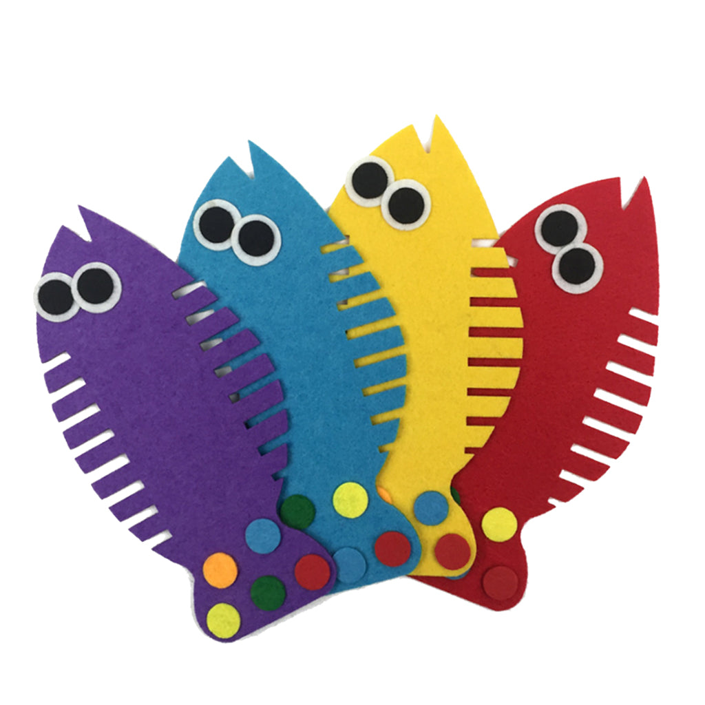 4 Piece Fun Montessori Threading Weave Fish Kids Toddler Early Education Toy