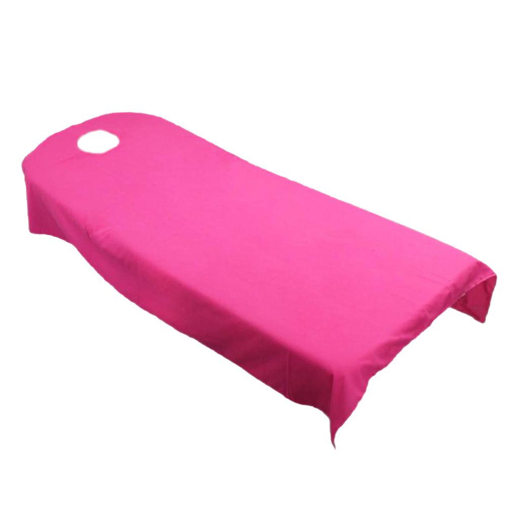 Soft Beauty Massage SPA Treatment Bed Cover Sheet With Breath Hole Hot Pink