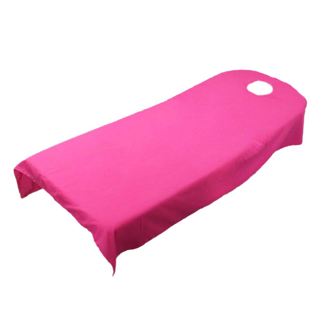 Soft Beauty Massage SPA Treatment Bed Cover Sheet With Breath Hole Hot Pink