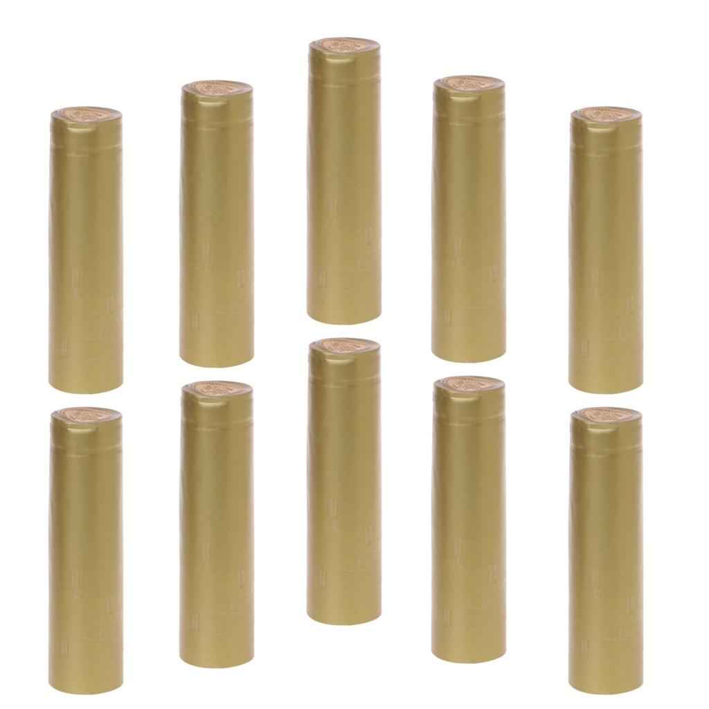 100 Pieces Wine Bottle Heat Shrink PVC Capsules Sealing Cover Gold 32mm