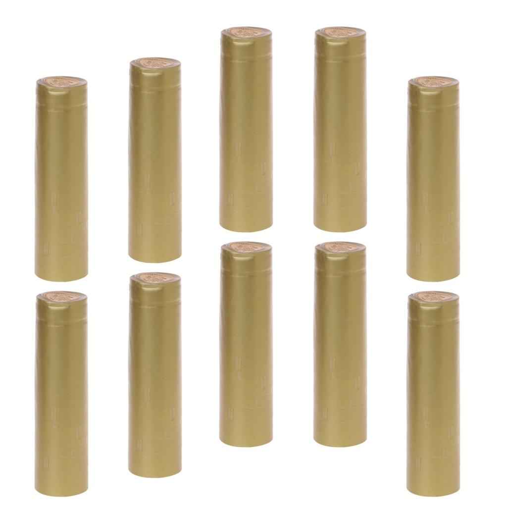100 Pieces Wine Bottle Heat Shrink PVC Capsules Sealing Cover Gold 32mm
