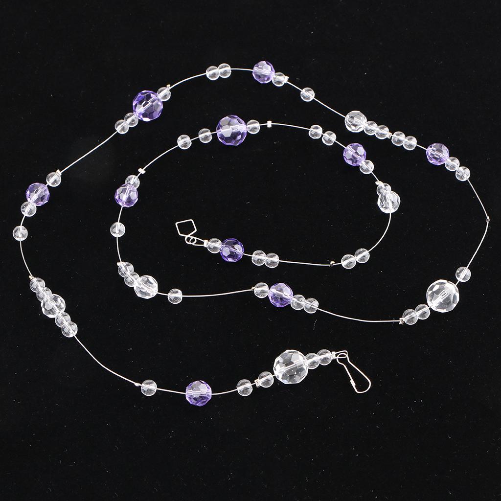 Crystal Ball Beaded Hanging Door Curtain Beads Garland Chains Light Purple