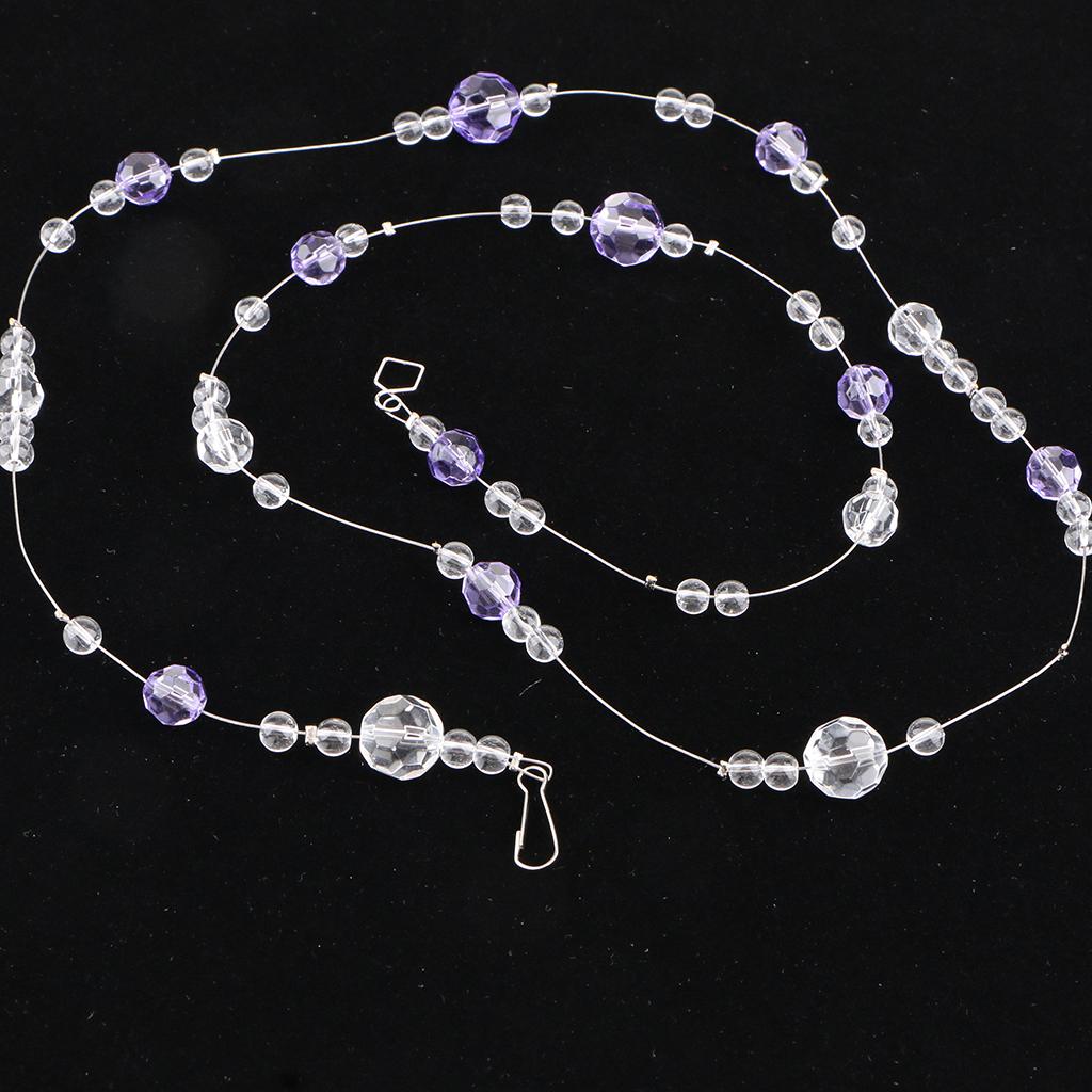 Crystal Ball Beaded Hanging Door Curtain Beads Garland Chains Light Purple