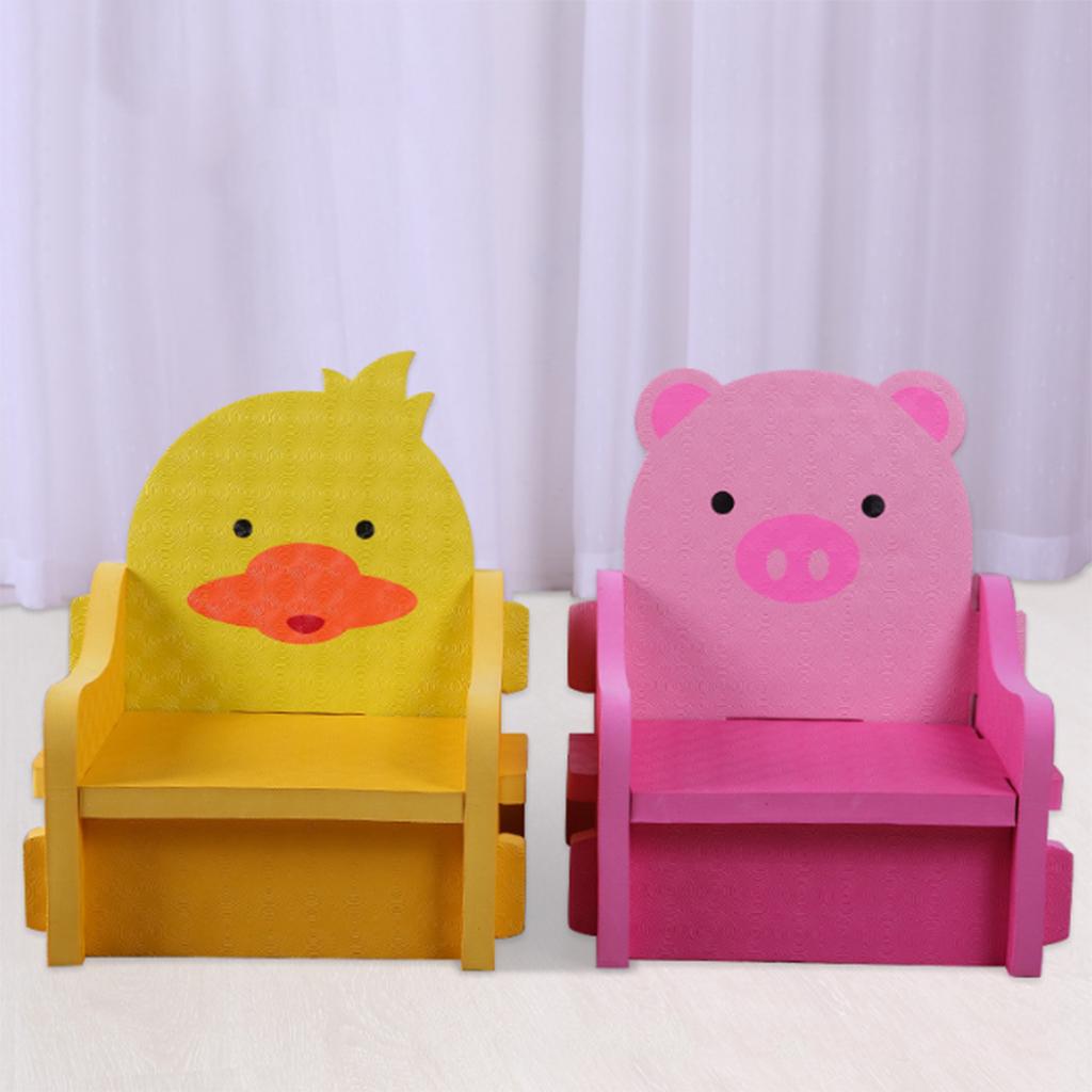 Non Toxic PE Foam Kids DIY Chair Pretend Play Chairs Stool Yellow