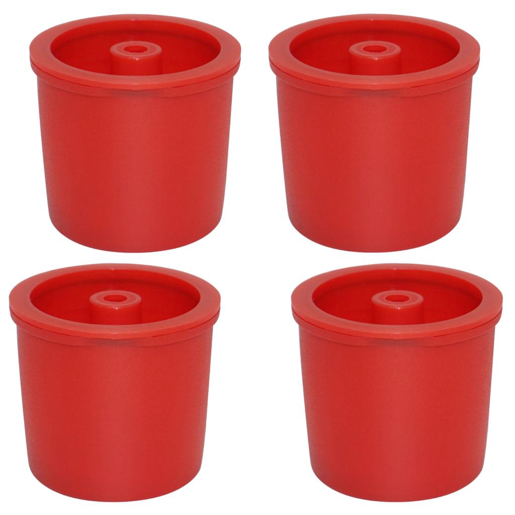 4Pieces Refillable Reusable Coffee Filter Filling Capsule For Illy Red