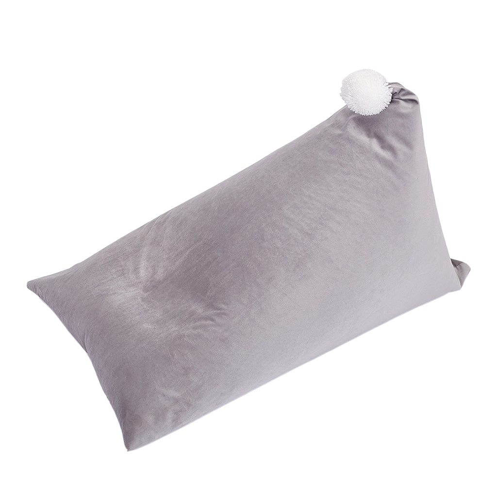 Backrest Bean Bag Cover Stuffed Animal Storage Holder Gray with white ball