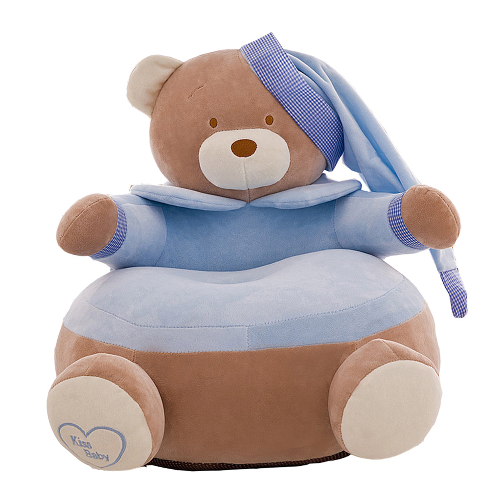 Adorable Children Seat Sofa Cover Armchair Baby Chair Bean Bag 02 Blue