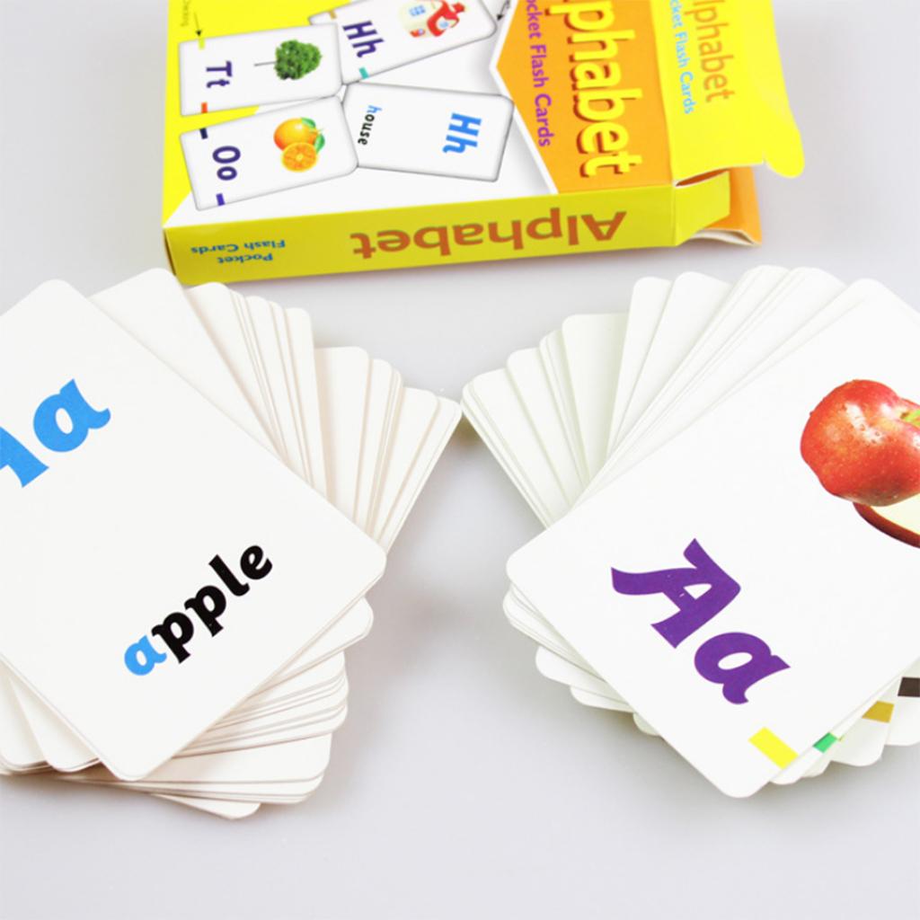 36 Pieces English Flash Cards for Kindergarten Toddlers Preschool Alphabet