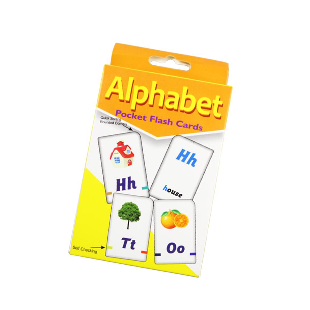 36 Pieces English Flash Cards for Kindergarten Toddlers Preschool Alphabet