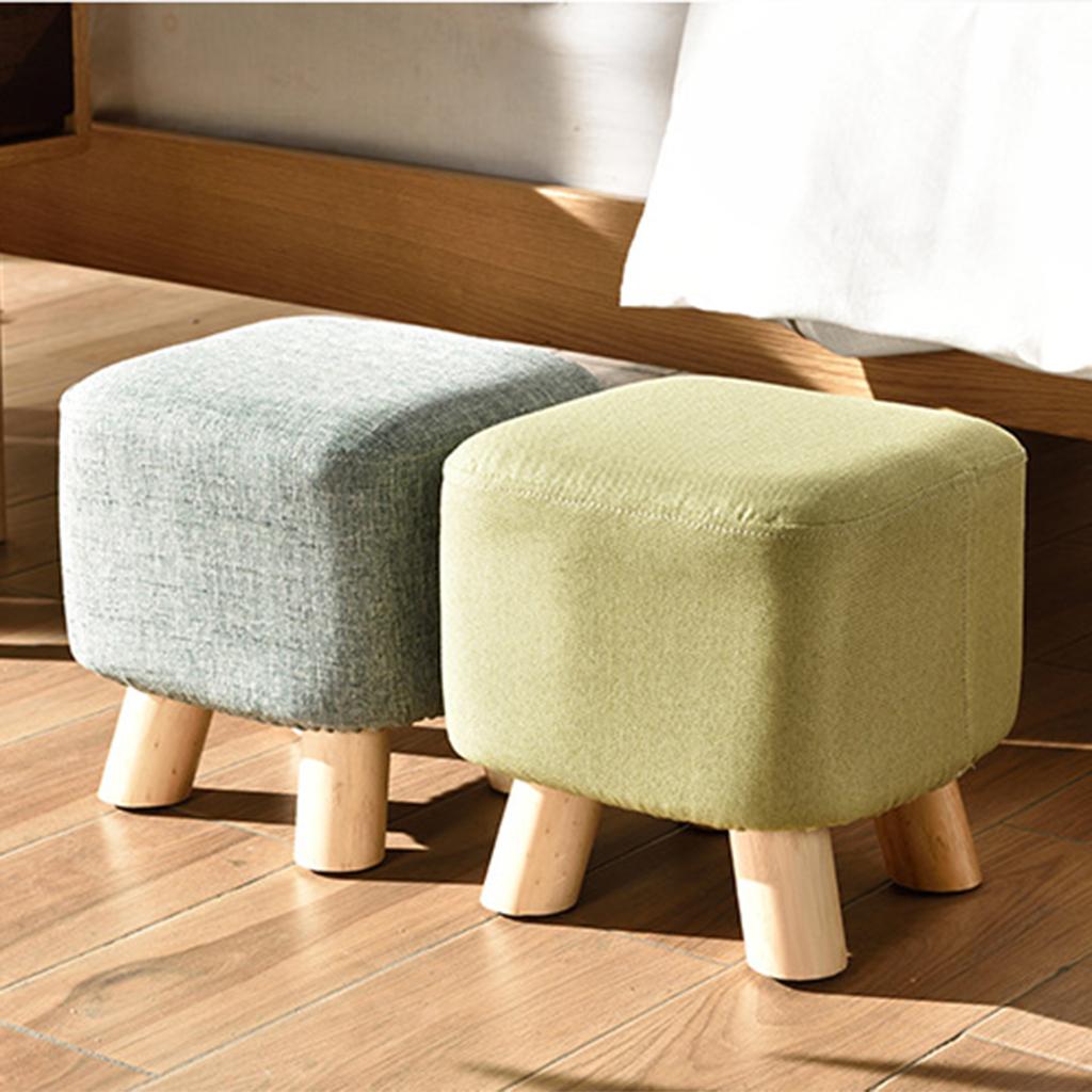Square Wooden Stool Cover Protective Sleeve for Footstools Light Gray