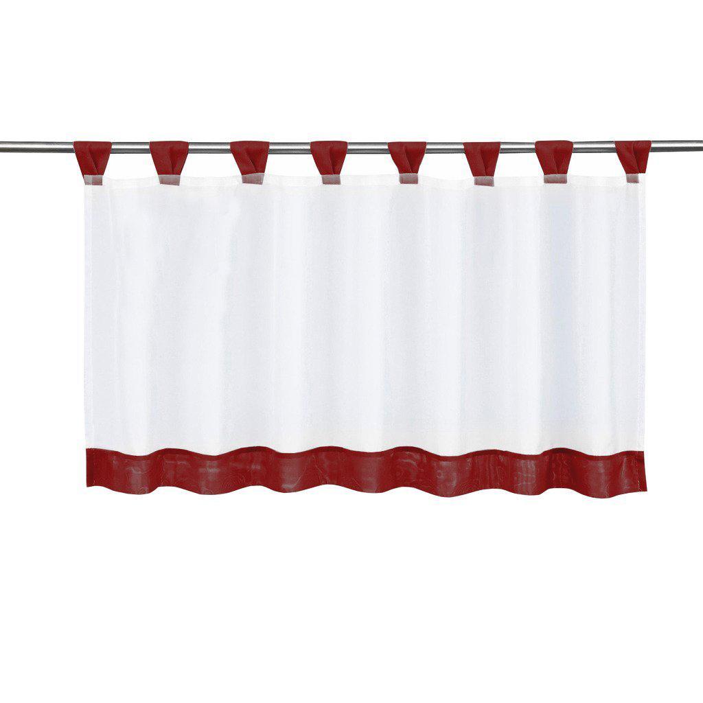 Customize Cafe Window Curtain Kitchen Curtain Tier #1 35x18 Inch, Wine Red