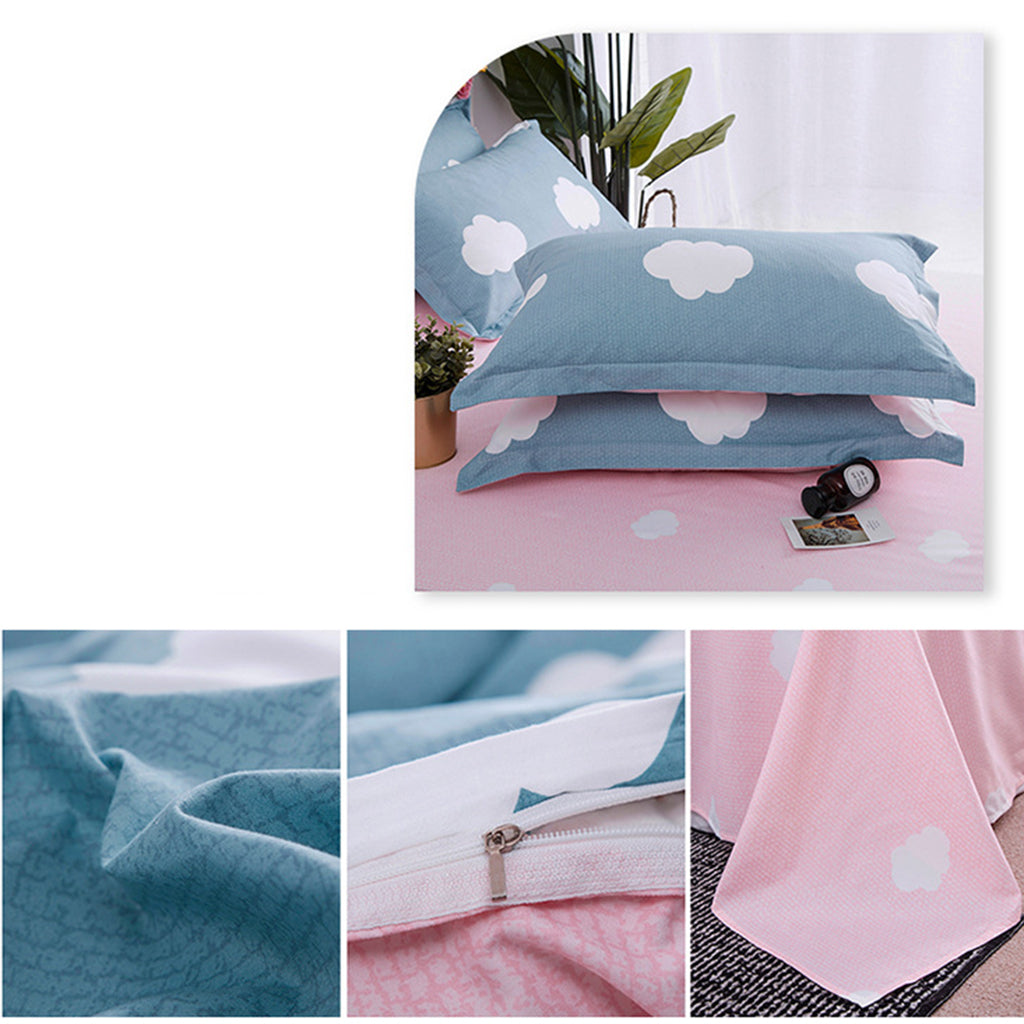 Four pieces of Aloe Cotton Duvet Covers Quilt Cover+Bedsheet +Pillow Cases Clouds-M