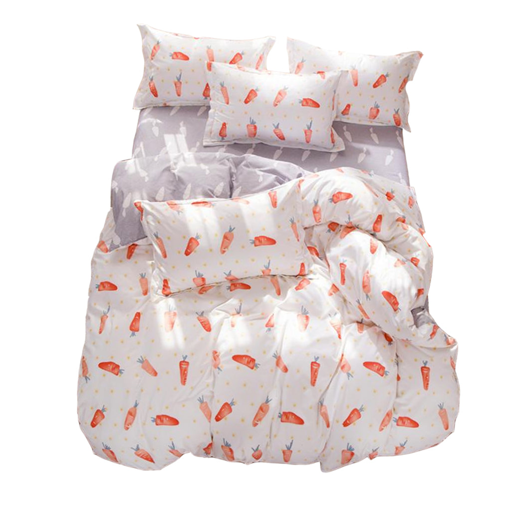 Four pieces of Aloe Cotton Duvet Covers Quilt Cover+Bedsheet +Pillow Cases Carrots-M
