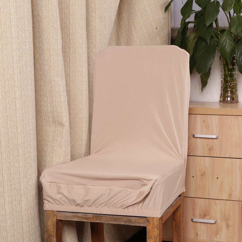 Spandex Stretch Low Short Back Chair Cover Bar Stool Cover Champagne