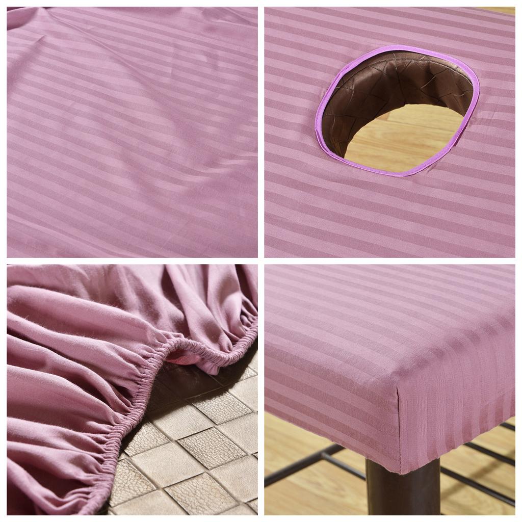 Reusable SPA Massage Cloth Bed Sheet Cover with Face Hole 190x70cm Purple