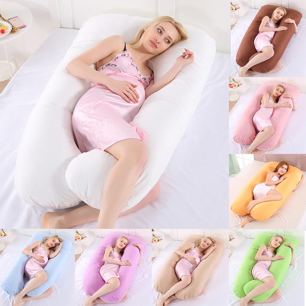 U Shaped Maternity Pregnancy Body Pillow Pillowcase White