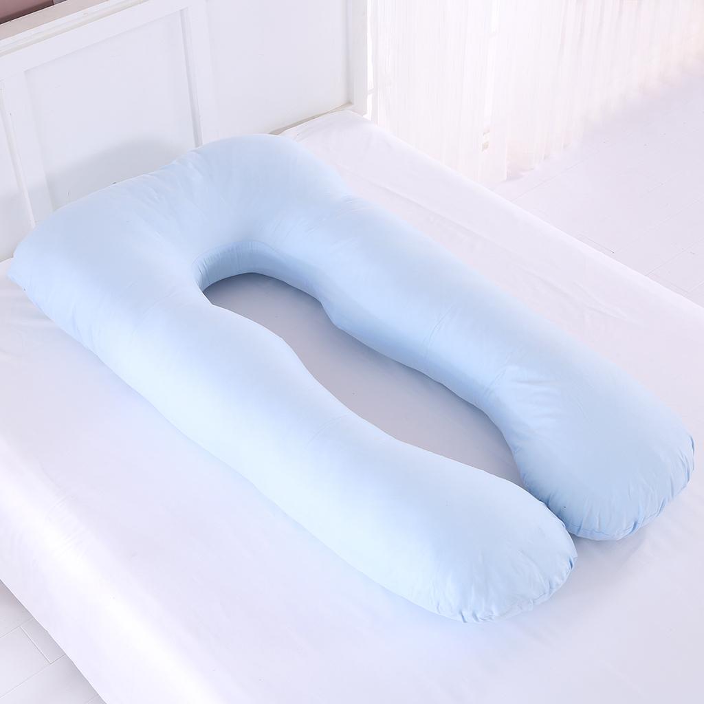 U Shaped Maternity Pregnancy Body Pillow Pillowcase Blue