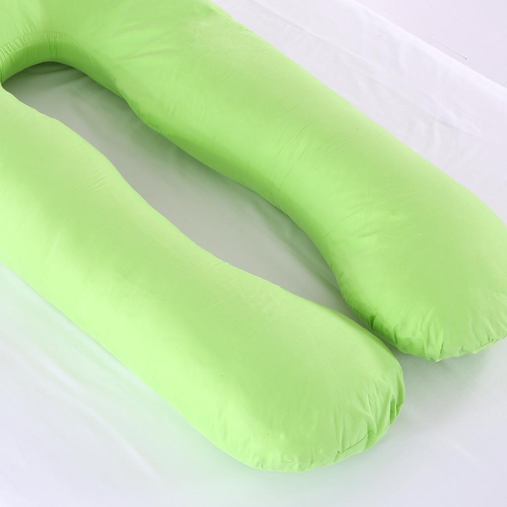U Shaped Maternity Pregnancy Body Pillow Pillowcase Green