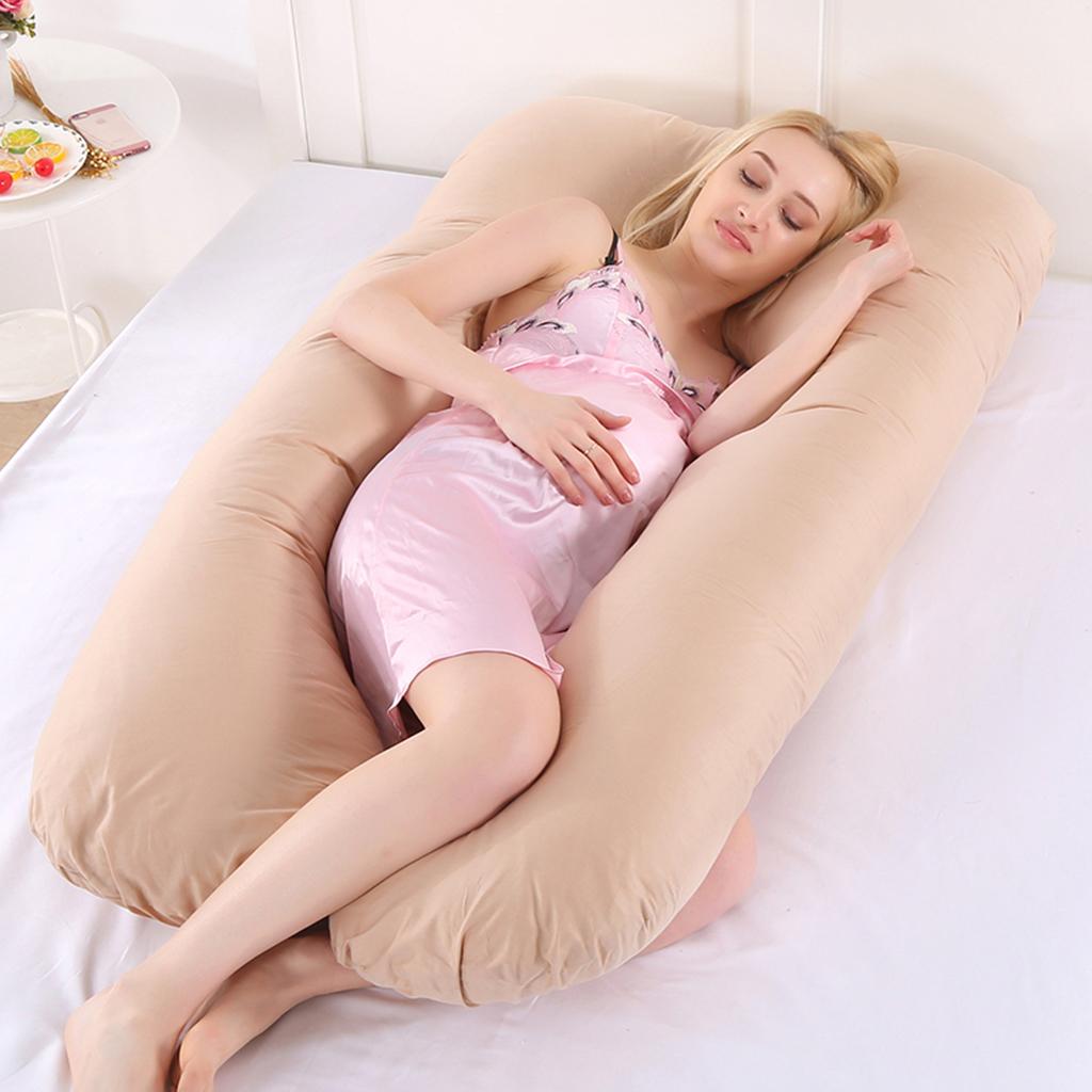 U Shaped Maternity Pregnancy Body Pillow Pillowcase Camel