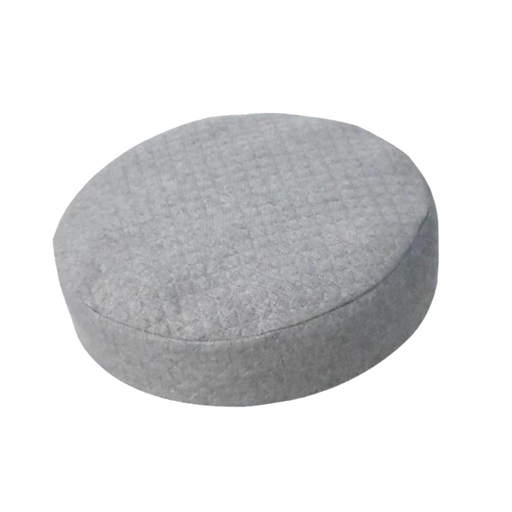 Elastic Linen Bar Stool Covers Round Chair Seat Cover Cushion Pad Gray