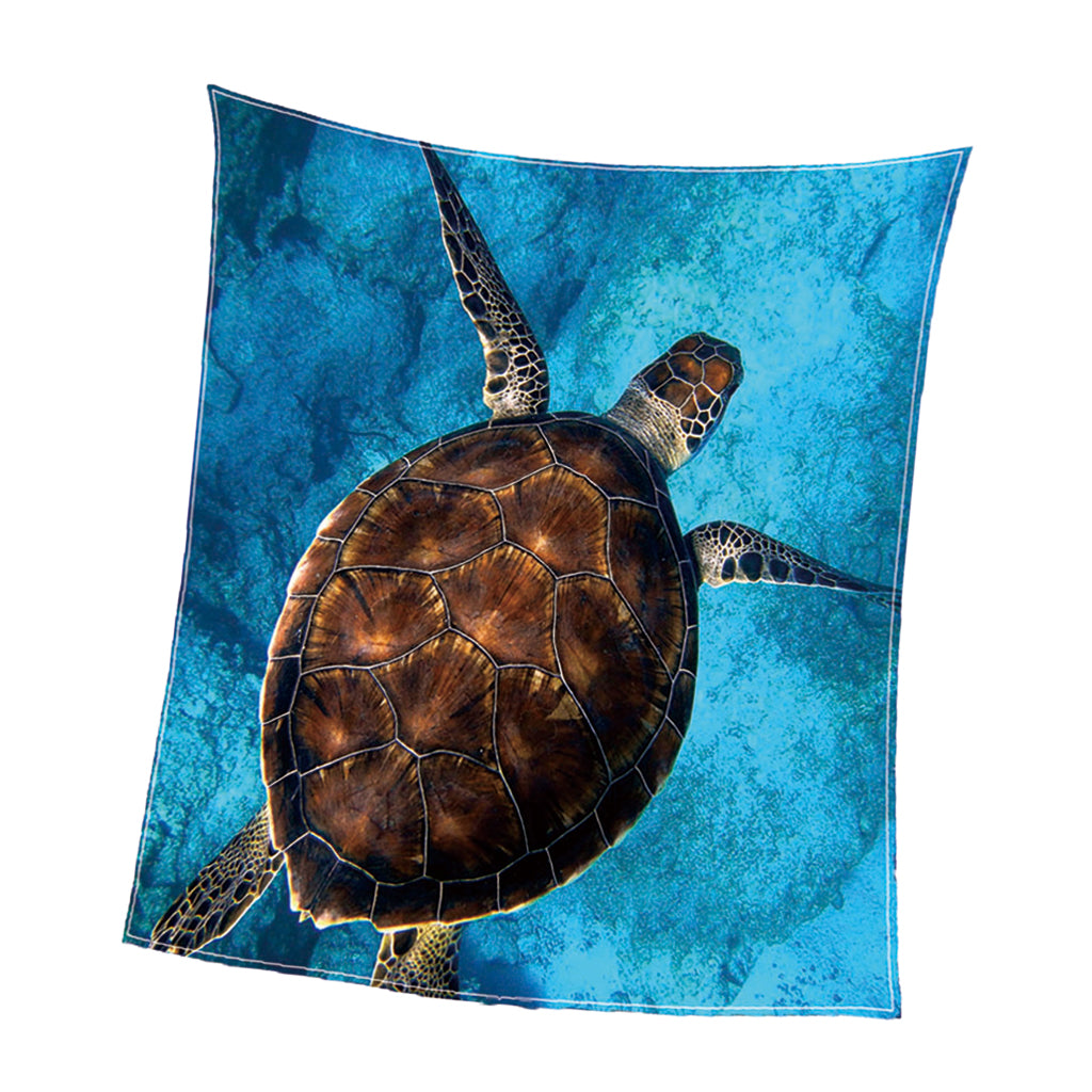 Digital Printing Flannel Blanket Soft Bed Sofa Throw Sea Turtle 130x150cm