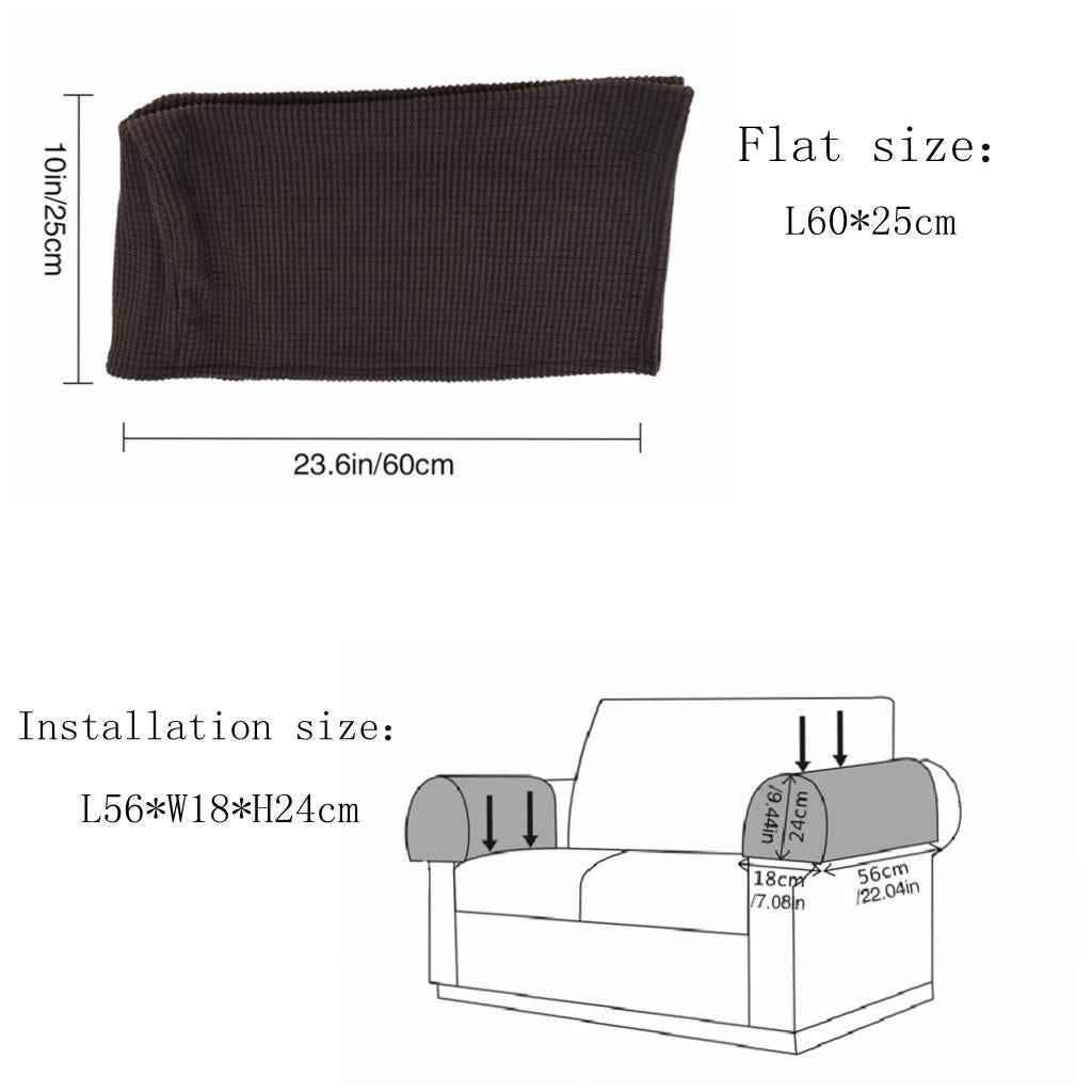 Set of 2 Nonslip Stretch Furniture Sofa Armrest Cover Protector Chocolate