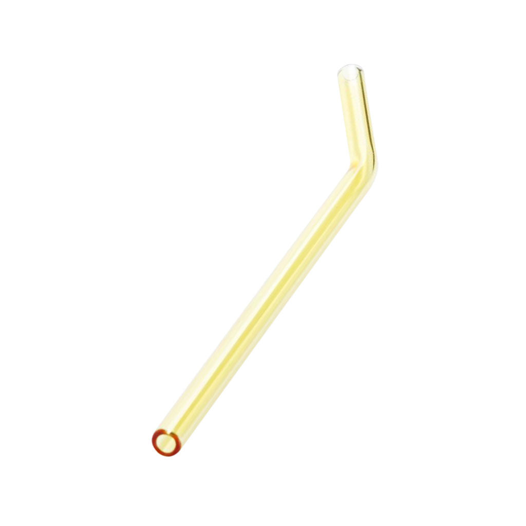 1pcs Creative Curved Glass Drinking Straw Bent With Brush Yellow