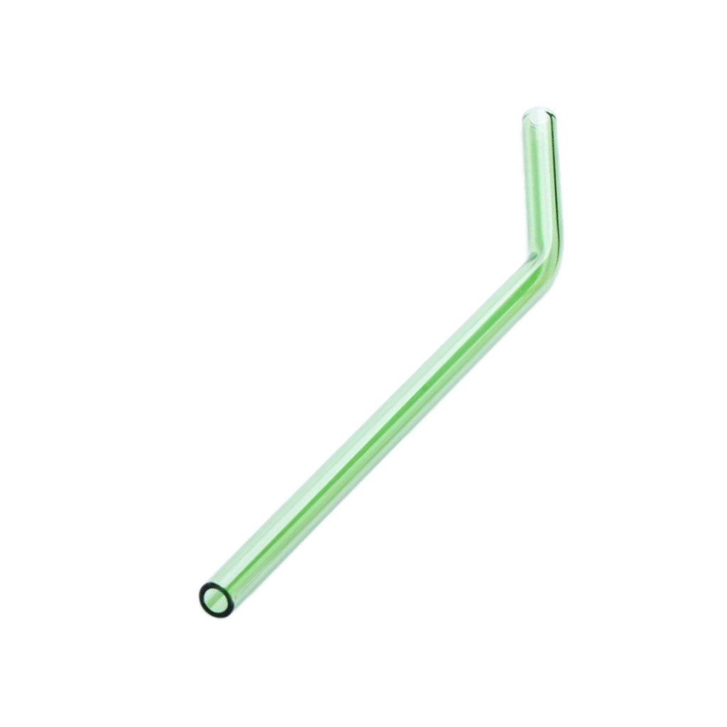 1pcs Creative Curved Glass Drinking Straw Bent With Brush Lime Green