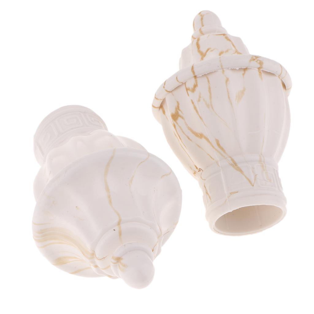 1 Pair Retro Curtain Decorative Pole Rod Finials Ends Heads 28mm White C