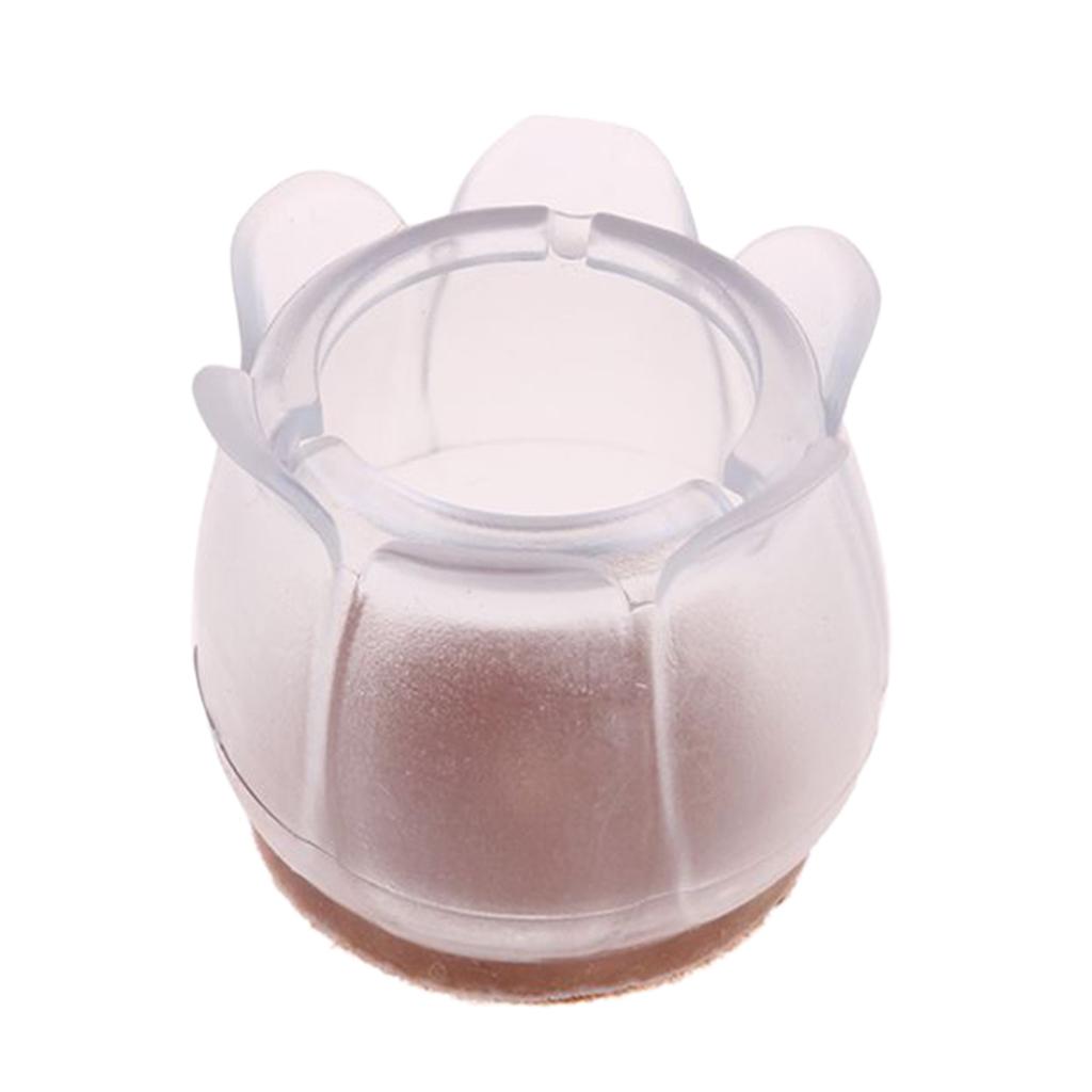 10 Pieces Clear Chair Leg Floor Protectors Furniture Pads Round Leg 22-28mm