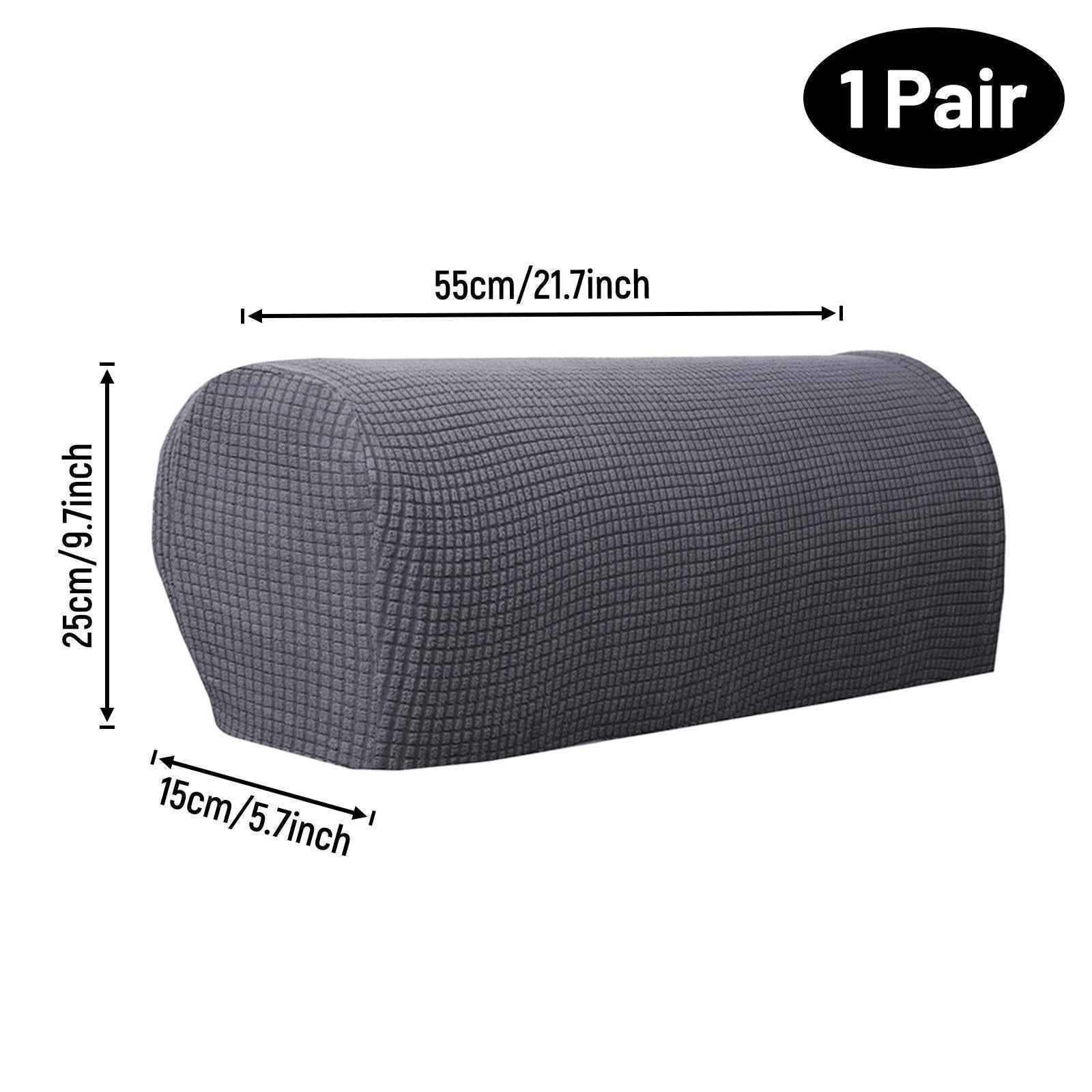 2pcs Stretch Non-slip Sofa Armrest Covers Loveseat Slipcover Protectors Grey