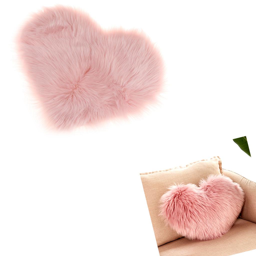Artificial Wool Soft Plush Sofa Pillow Case Cushion Cover Light Pink