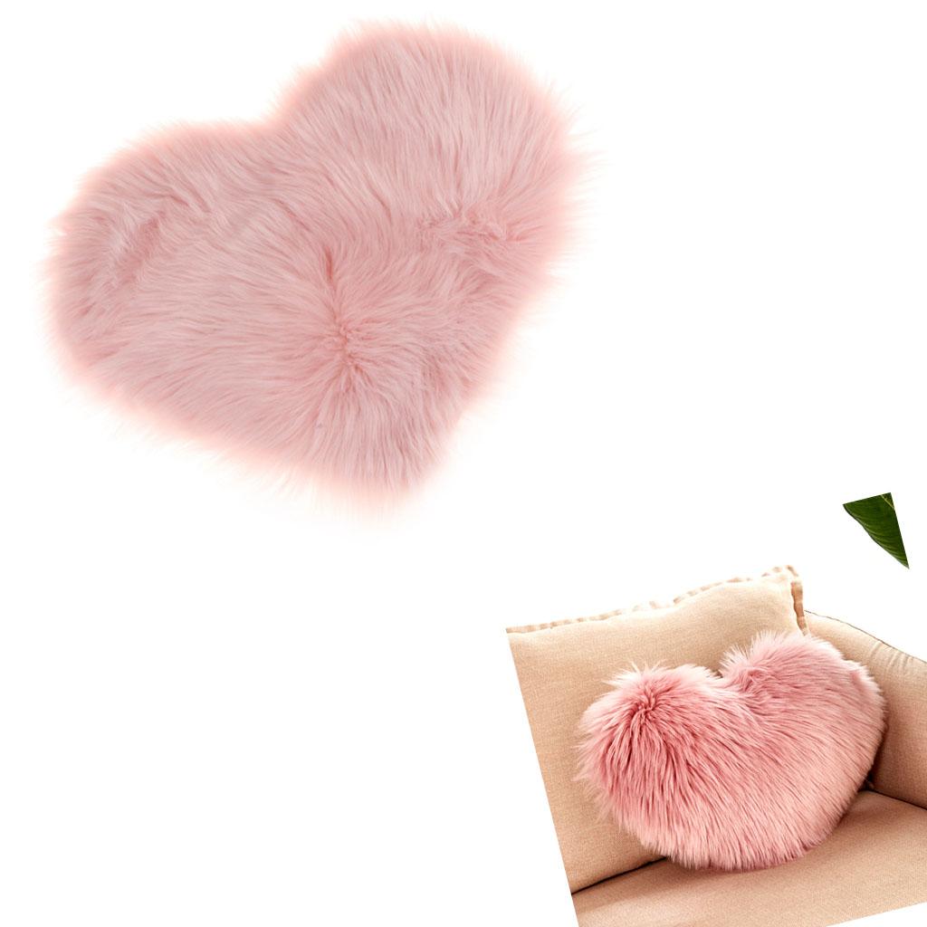 Artificial Wool Soft Plush Sofa Pillow Case Cushion Cover Light Pink