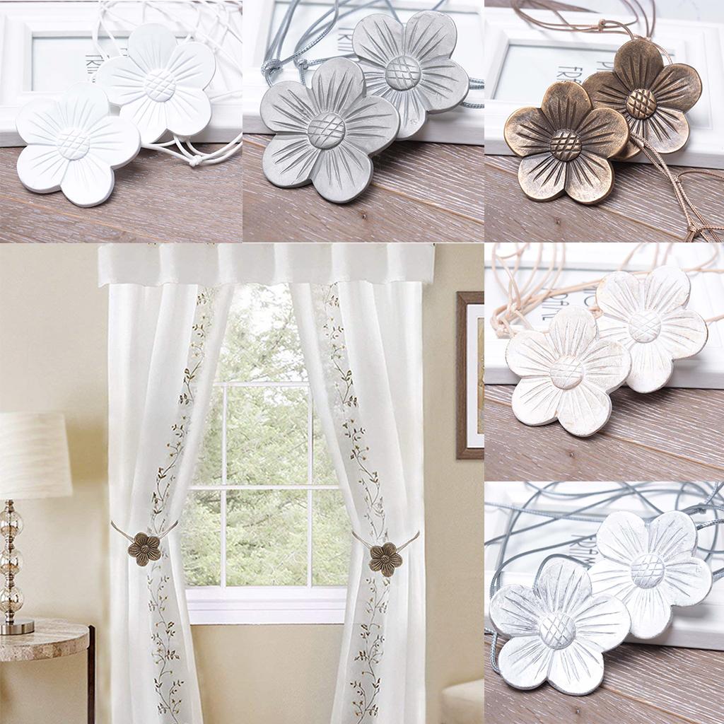 1 Piece Flower Shape Magnetic Curtain Tie Back White
