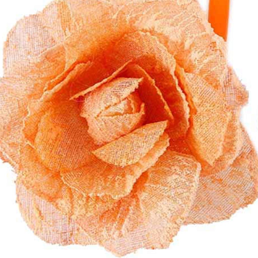 Seersucker Flower Magnetic Decorative Curtain Drapes Tiebacks Orange
