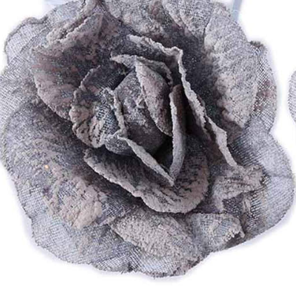 Seersucker Flower Magnetic Decorative Curtain Drapes Tiebacks Grey