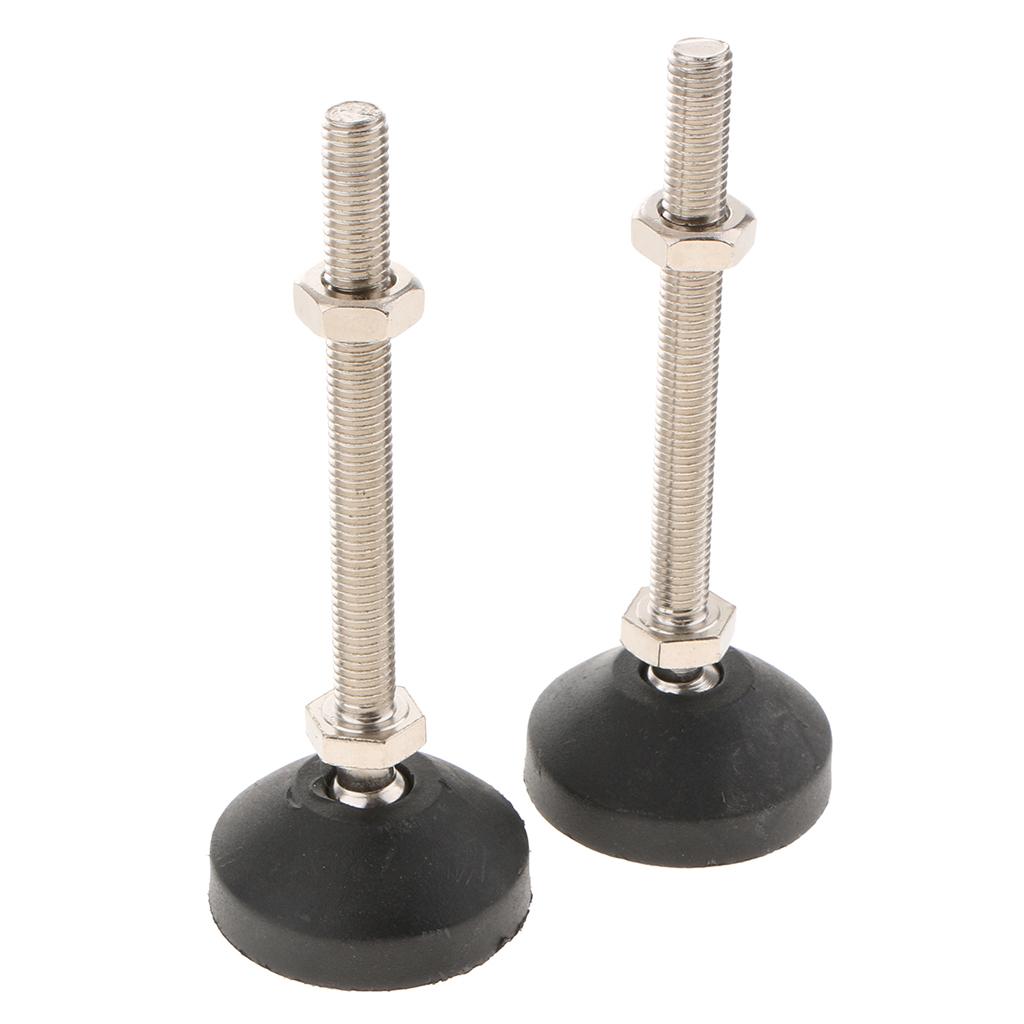 2 Pcs Carbon Steel Adjustable Furniture Leveler Leveling Feet 50-M10x100mm