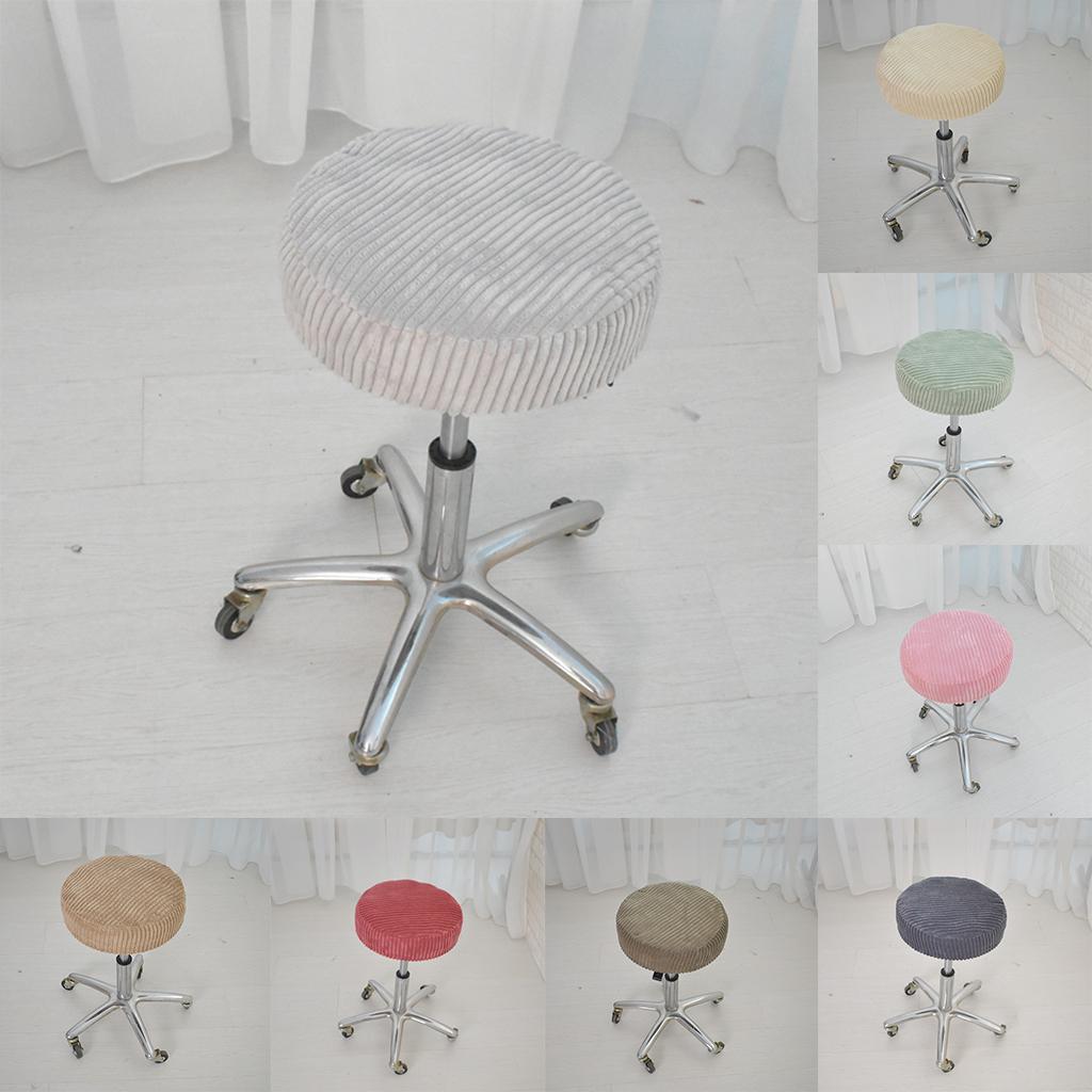 Round Bar Stool Chair Seat Cushion Cover 03 35cm - Light Grey