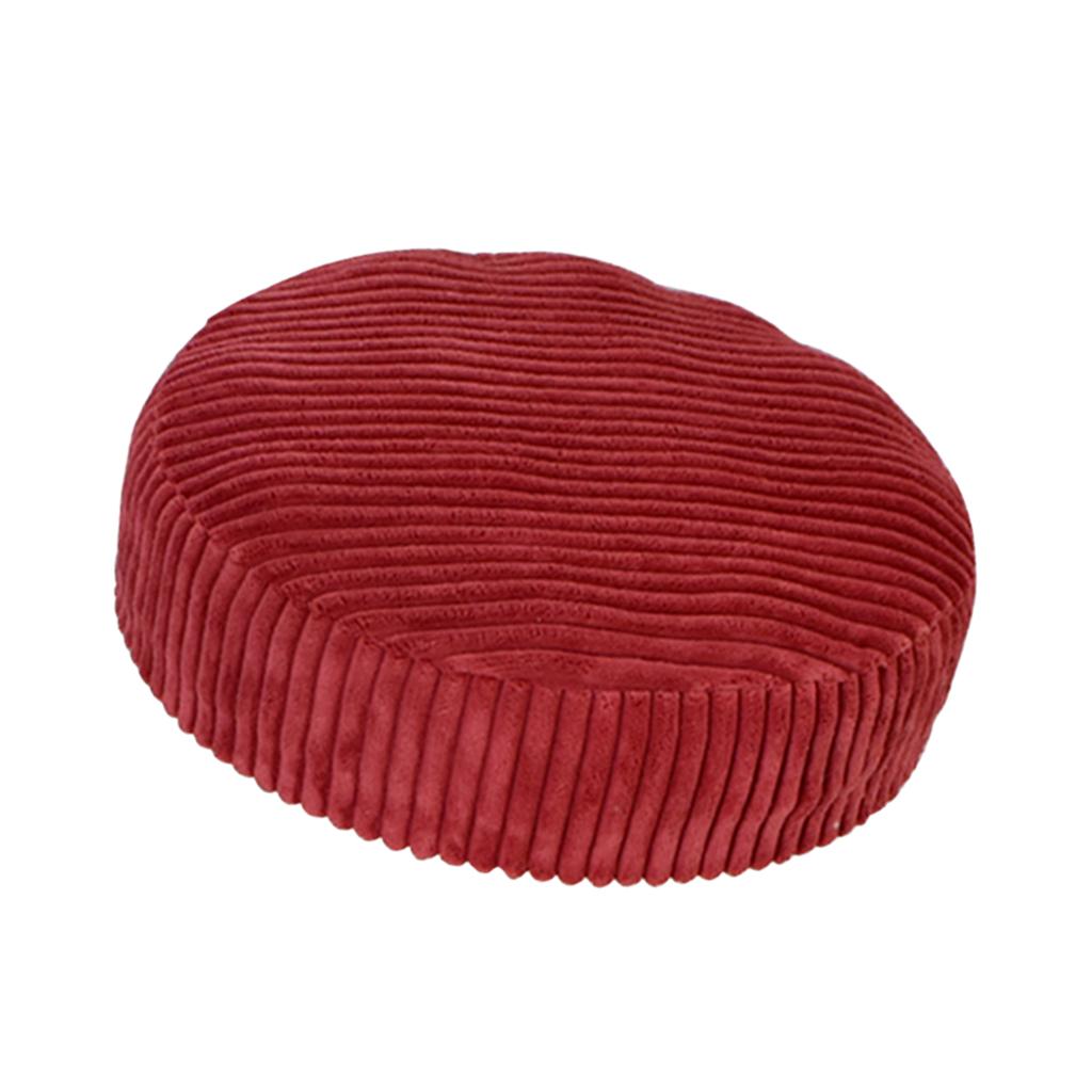 Round Bar Stool Chair Seat Cushion Cover 03 35cm - Wine Red