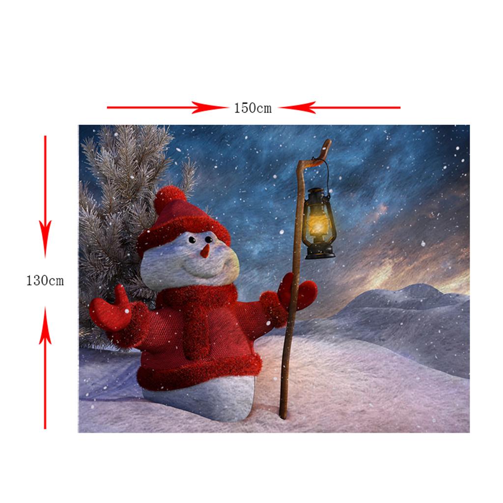 Digital Printing Flannel Blanket Bed Sofa Throw Snowman_2 130x150cm
