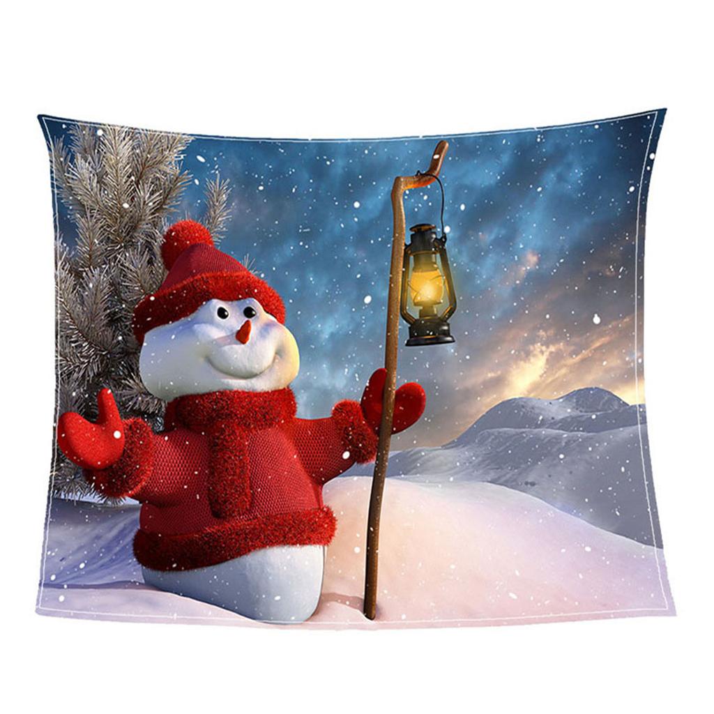 Digital Printing Flannel Blanket Bed Sofa Throw Snowman_2 150x200cm
